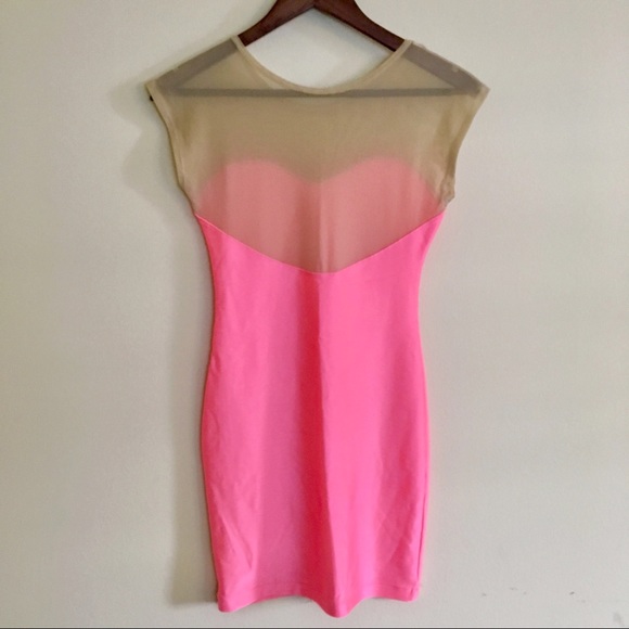 American Apparel Sweetheart Two Tone Pink Dress - Picture 2 of 5